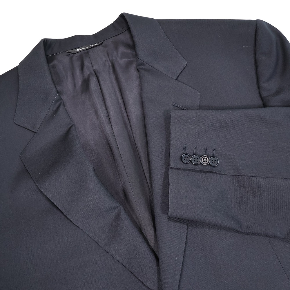 CANALI Men's US44 EU56 Black 100% Pure Wool 2-Button Blazer Sport Coat Italy